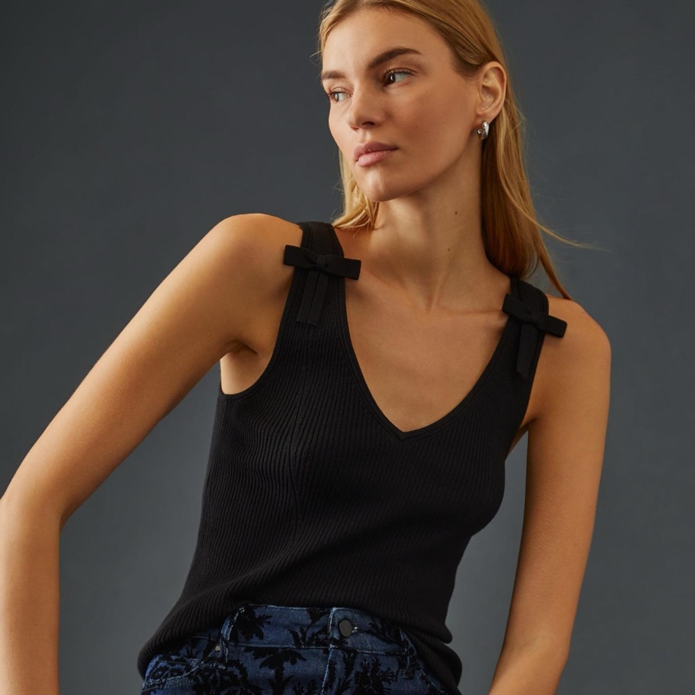 Maeve Bow Shoulder Sweater Tank